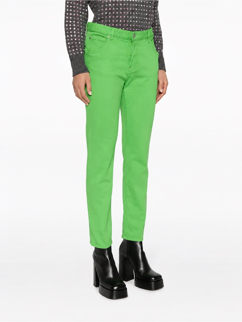 DSQUARED2 Green Cool Girl Cropped Slim Ankle Jeans Size 40